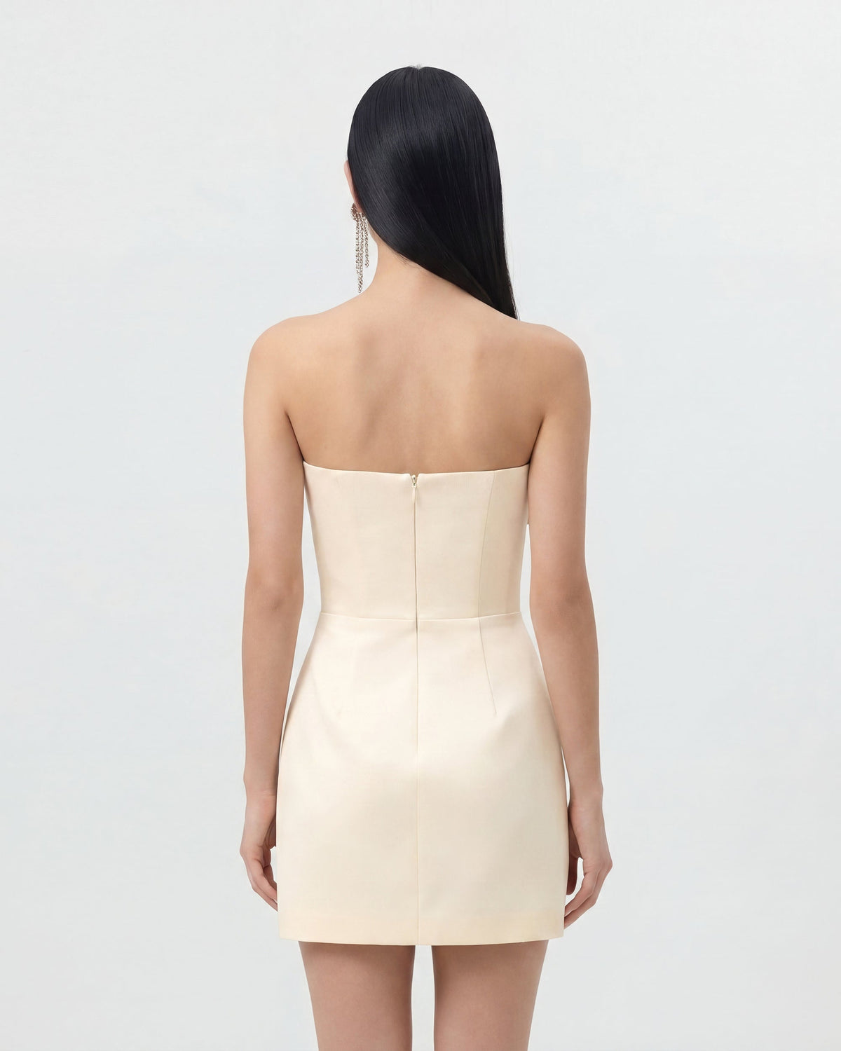 Slipper Orchid Appliqué Mini Dress - Ivory/Peach Pink | JW PEI