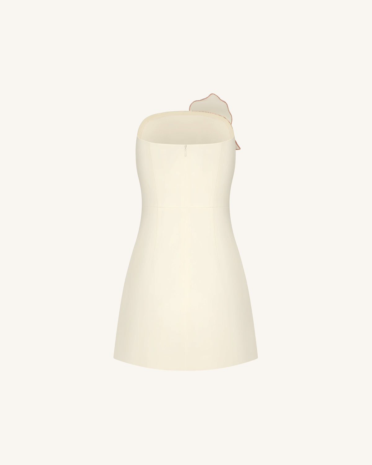 Slipper Orchid Appliqué Mini Dress - Ivory/Peach Pink | JW PEI