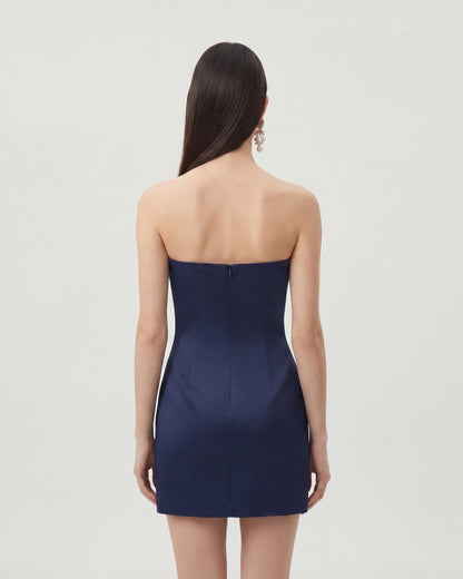 Floral Printed Mini Dress - Navy blue | JW PEI