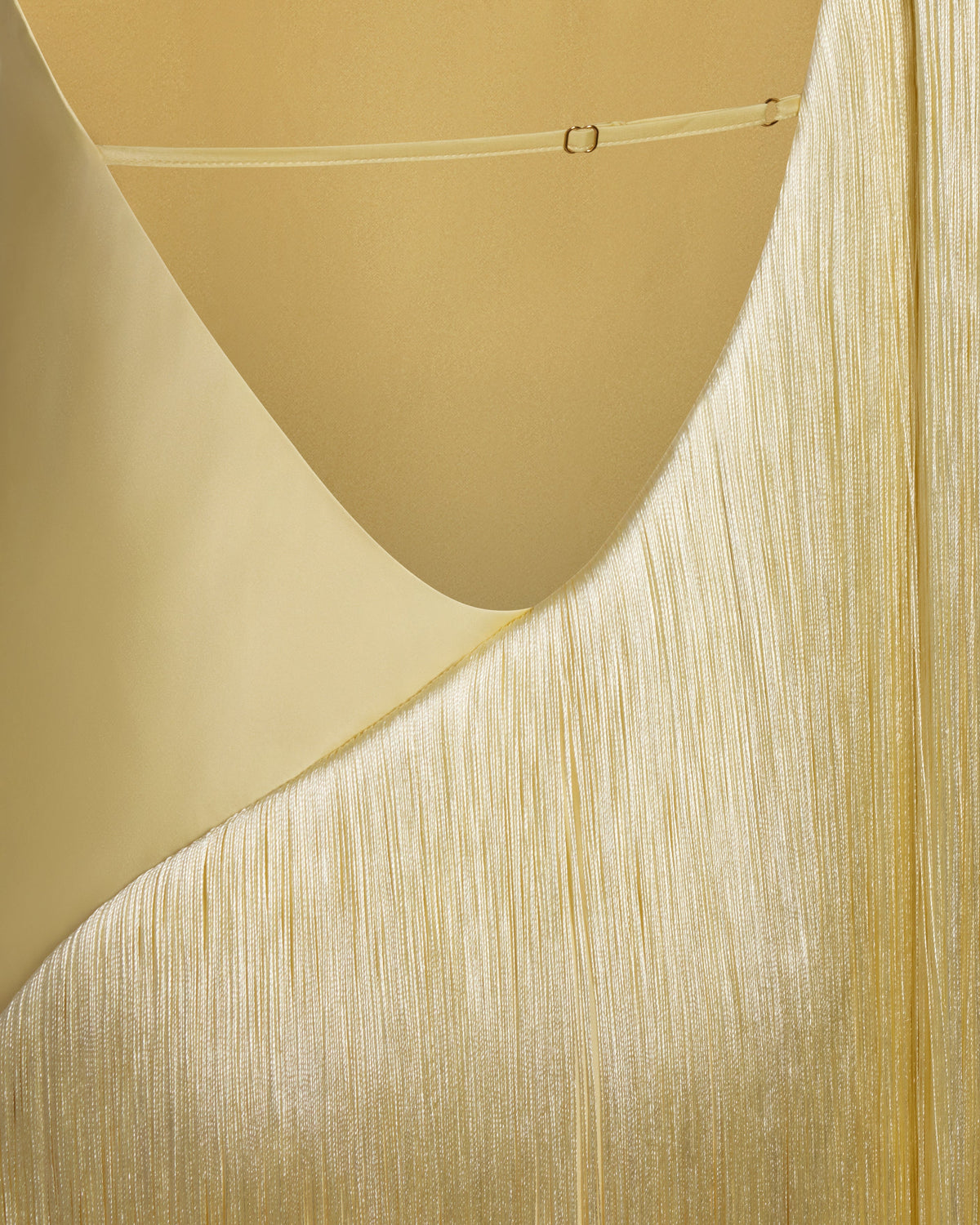 Fringe One Shoulder Maxi Dress - Champagne | JW PEI