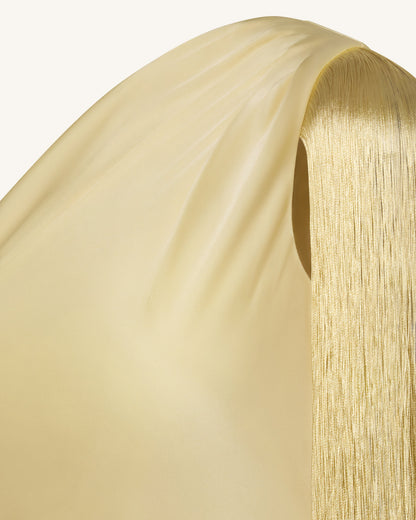 One Shoulder Fringe Midi Dress - Champagne | JW PEI