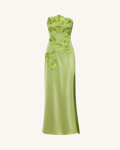 Floral Embroidered Long Dress - Green | JW PEI