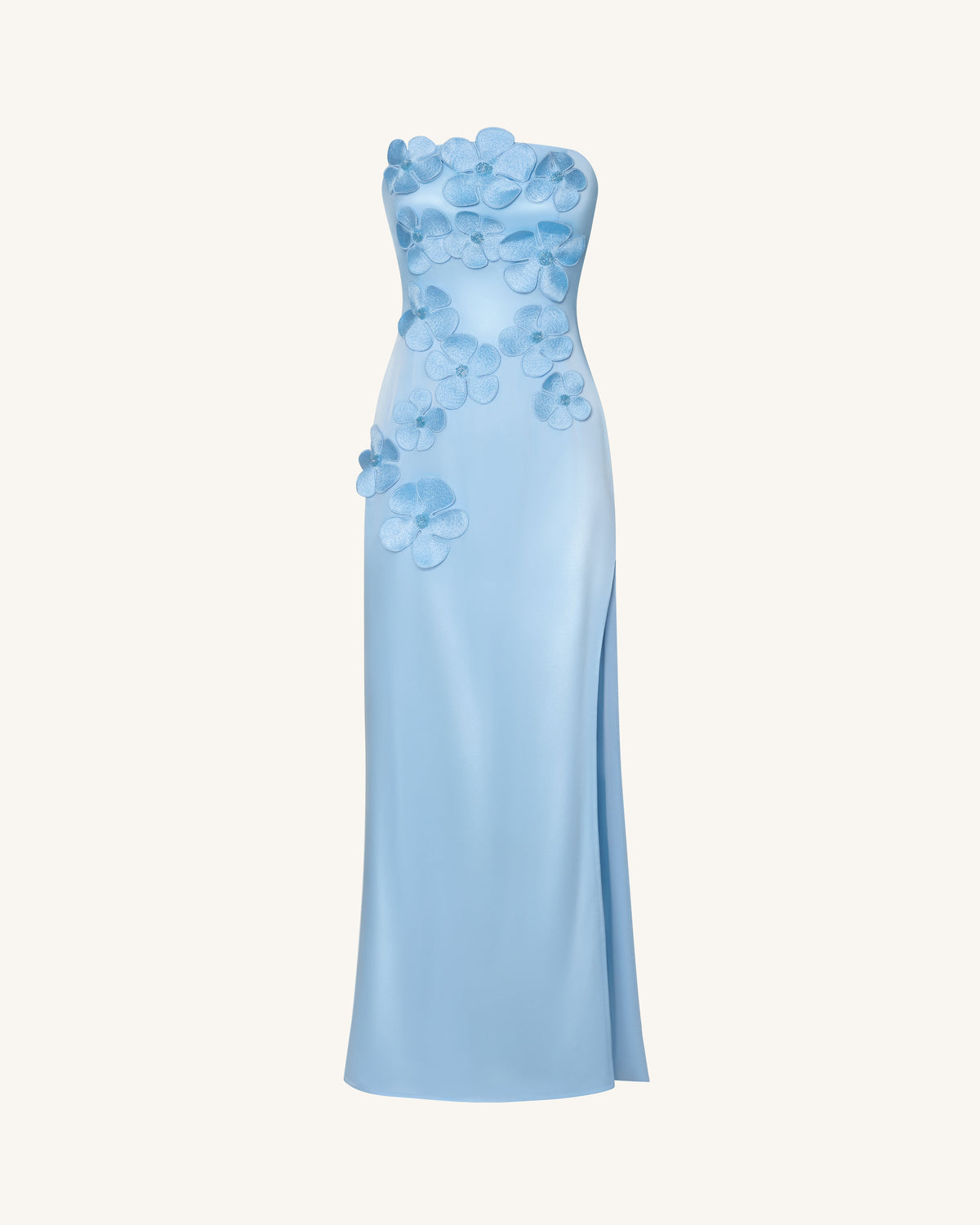 Floral Embroidered Long Dress - Blue | JW PEI