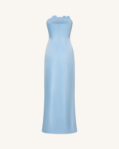 Floral Embroidered Long Dress - Blue | JW PEI