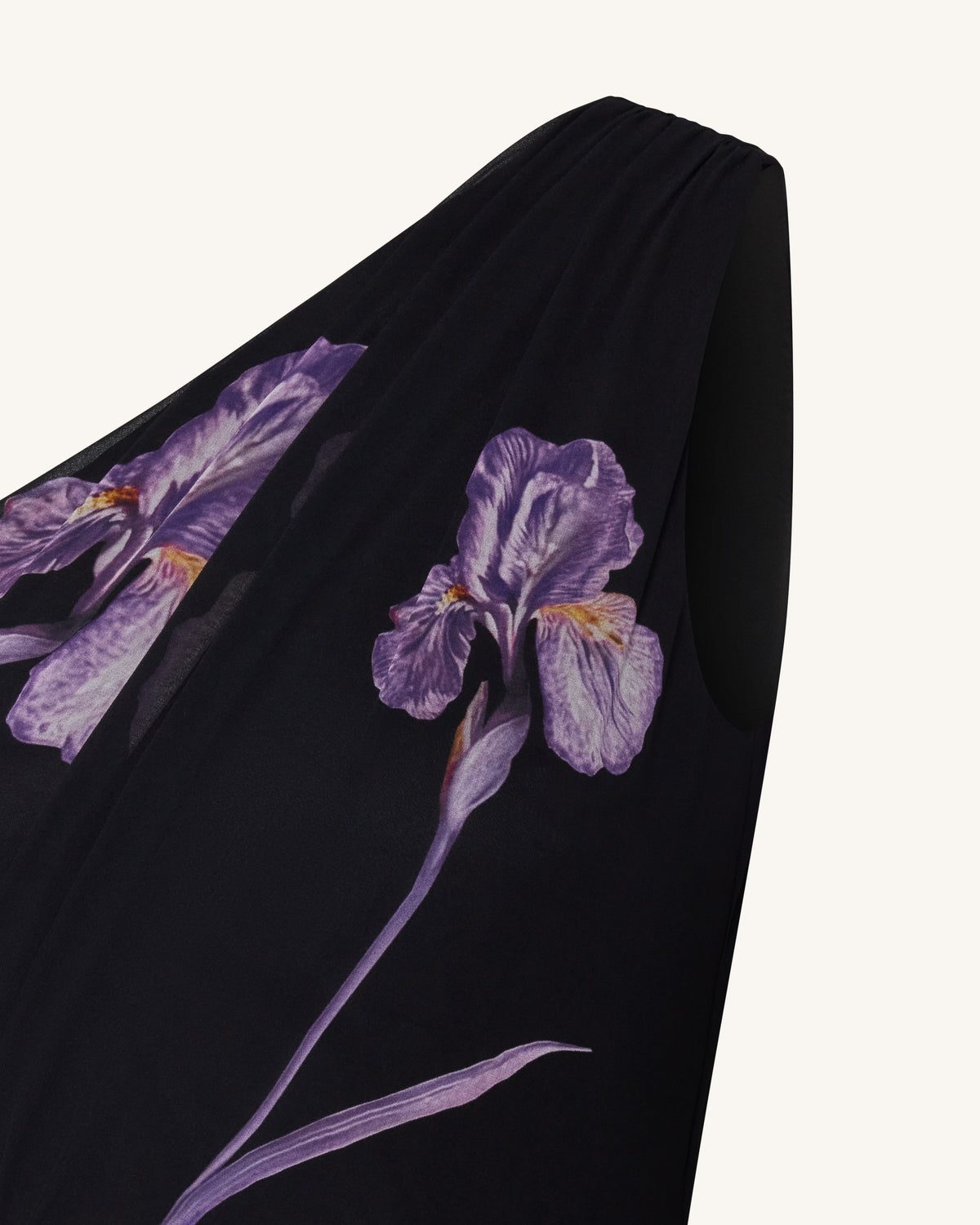 Floral One Shoulder Maxi Dress - Black | JW PEI