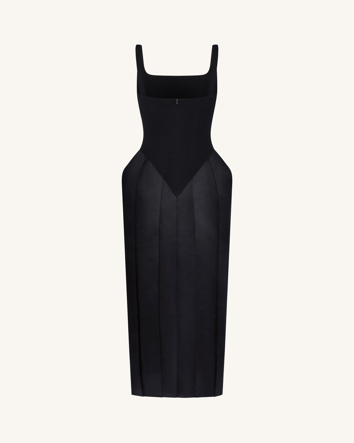 Square Neck Pannier Midi Dress - Black | JW PEI
