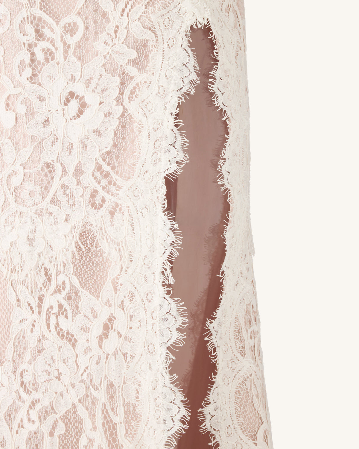 Lace Slit Maxi Dress - White | JW PEI