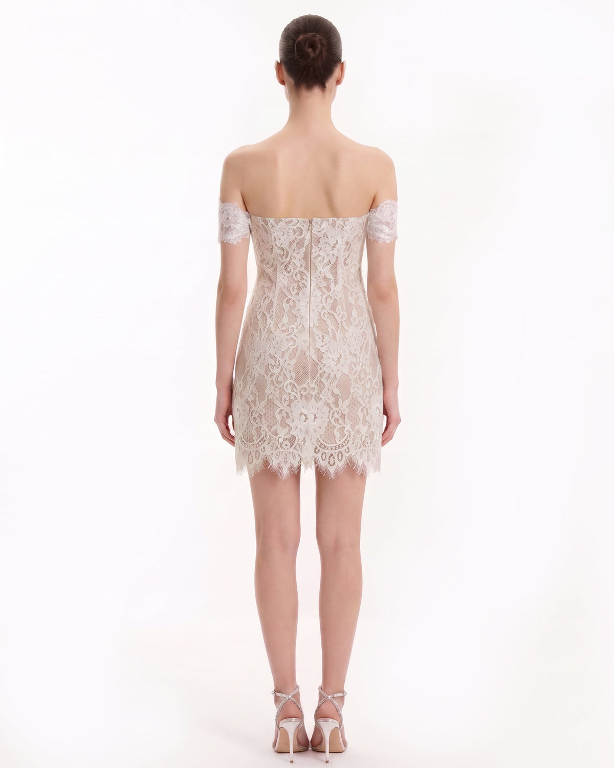 Off Shoulder Lace Mini Dress - White | JW PEI
