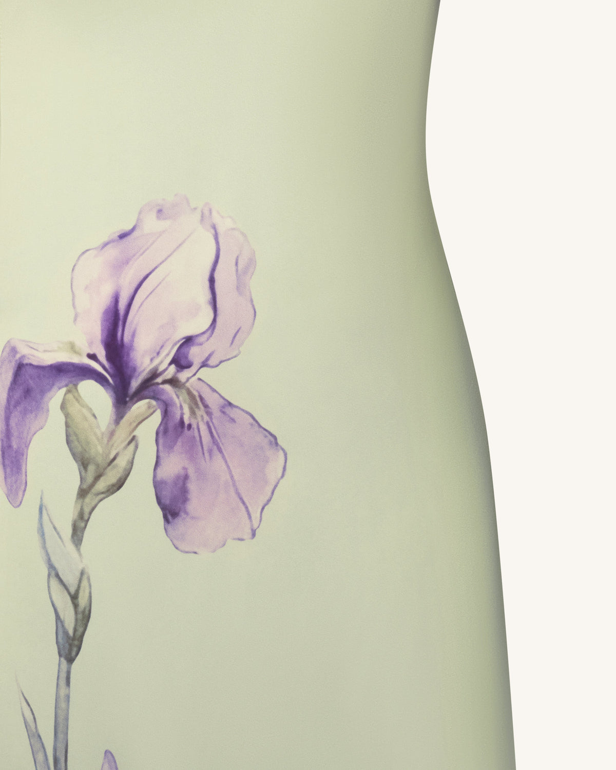 Iris Motif Satin Slip Gown - Light Green/Purple | JW PEI