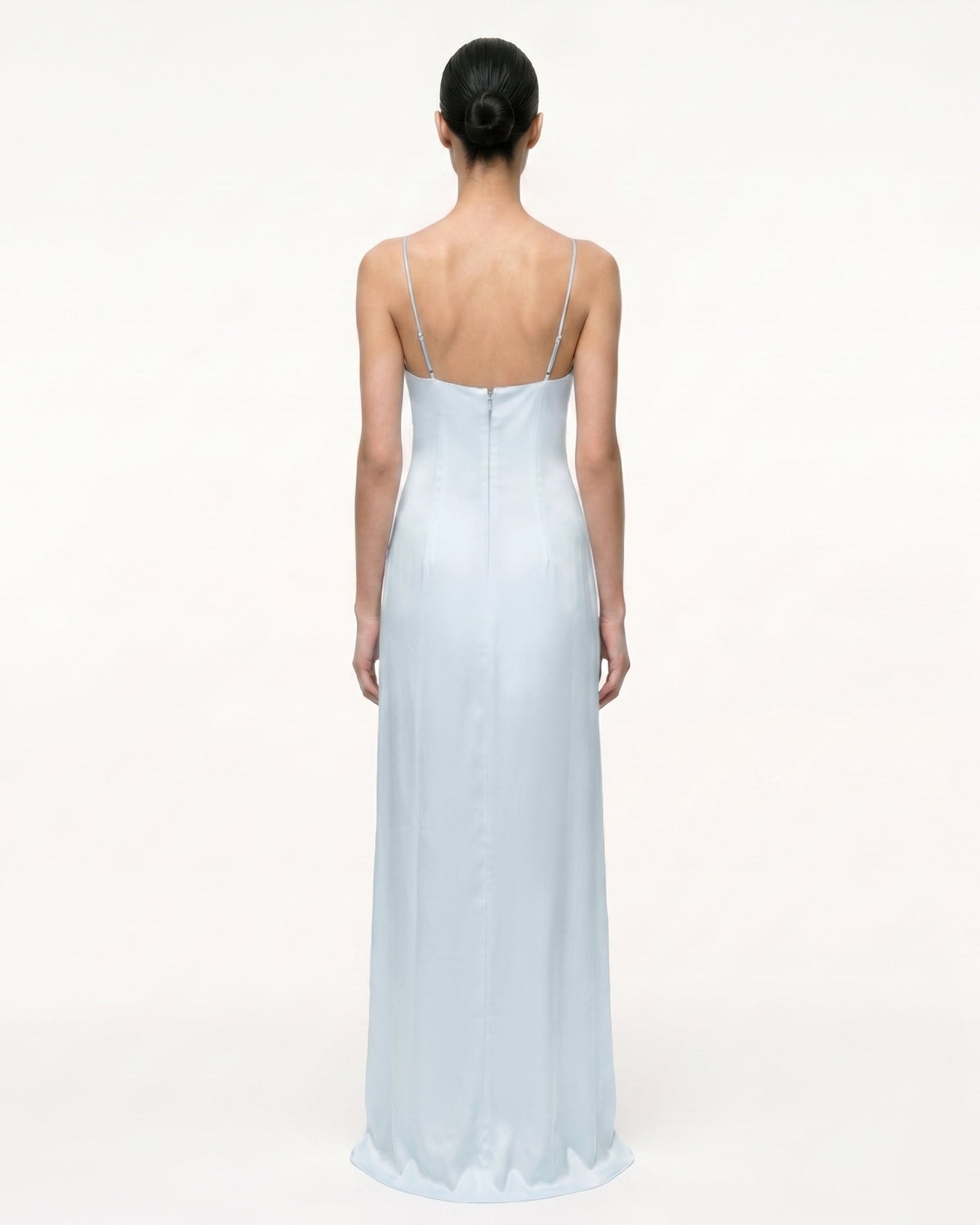 Iris Motif Satin Slip Gown - Light Blue | JW PEI