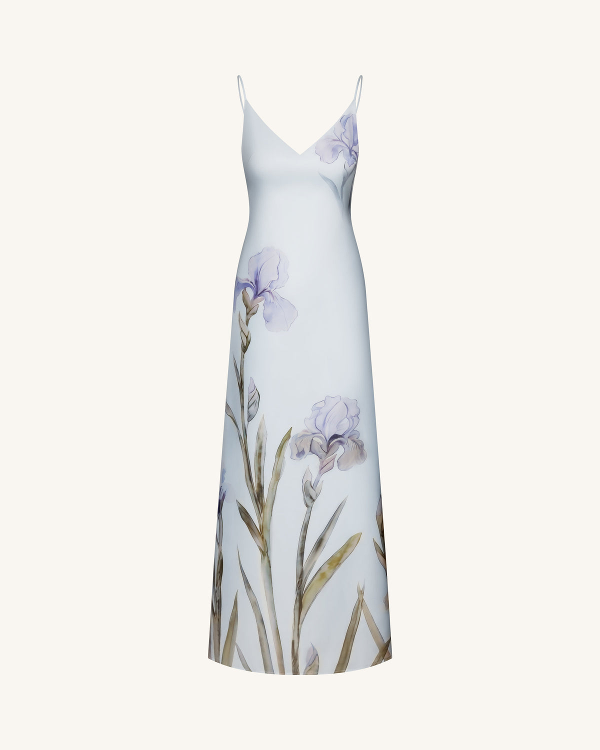 Iris Motif Satin Slip Gown - Light Blue | JW PEI