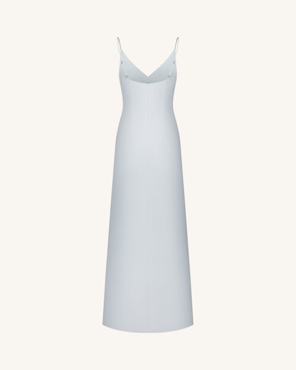 Iris Motif Satin Slip Gown - Light Blue | JW PEI