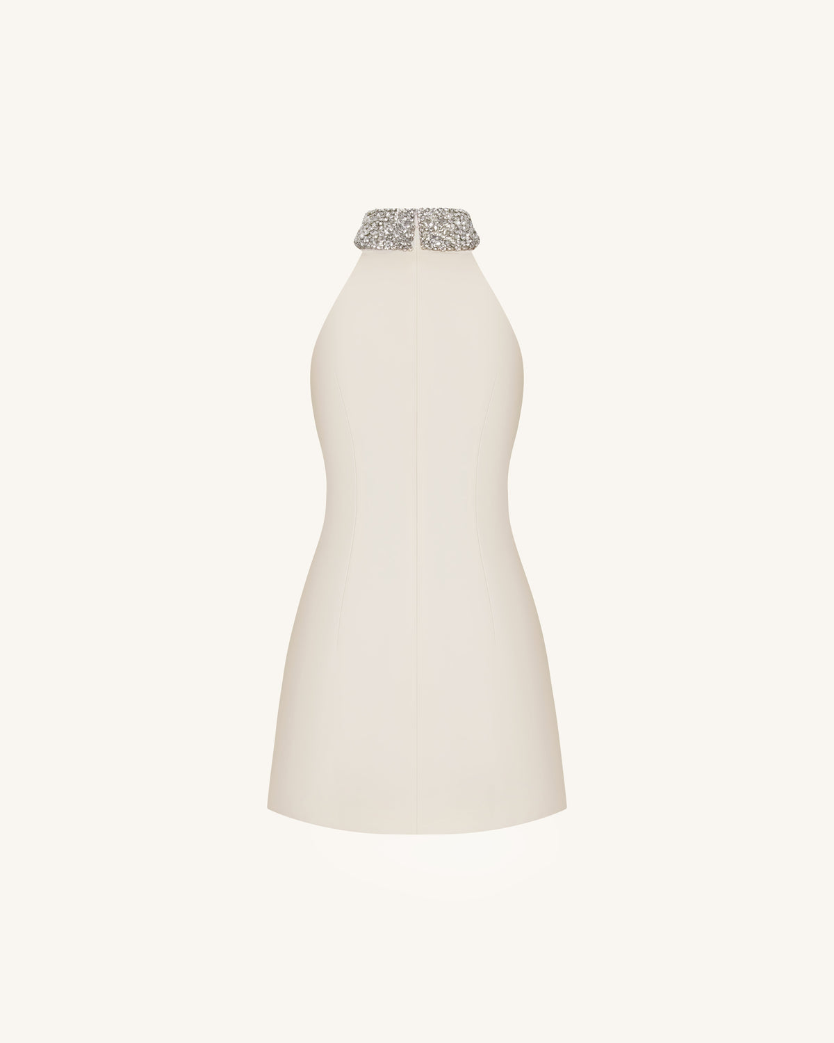 Jeweled Halter Iris Motif Dress - Ivory/Pink | JW PEI