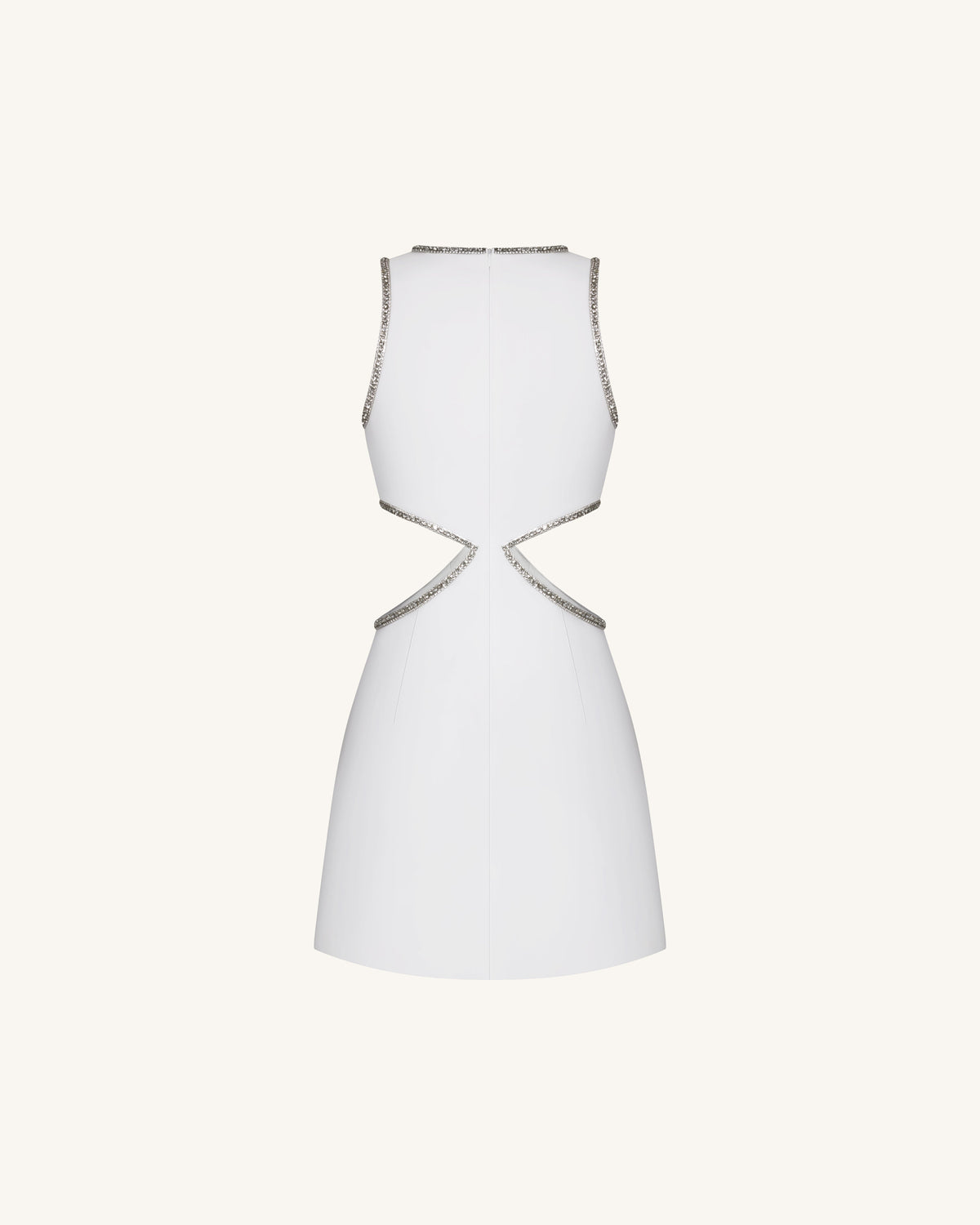 Beaded Trim Floral Mini Dress - White | JW PEI