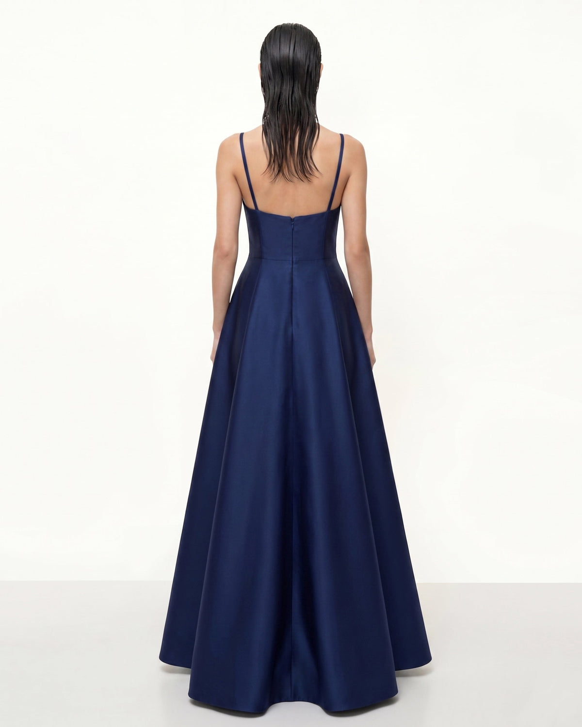 Iris Embroidered A-Line Maxi Dress - Navy Blue | JW PEI