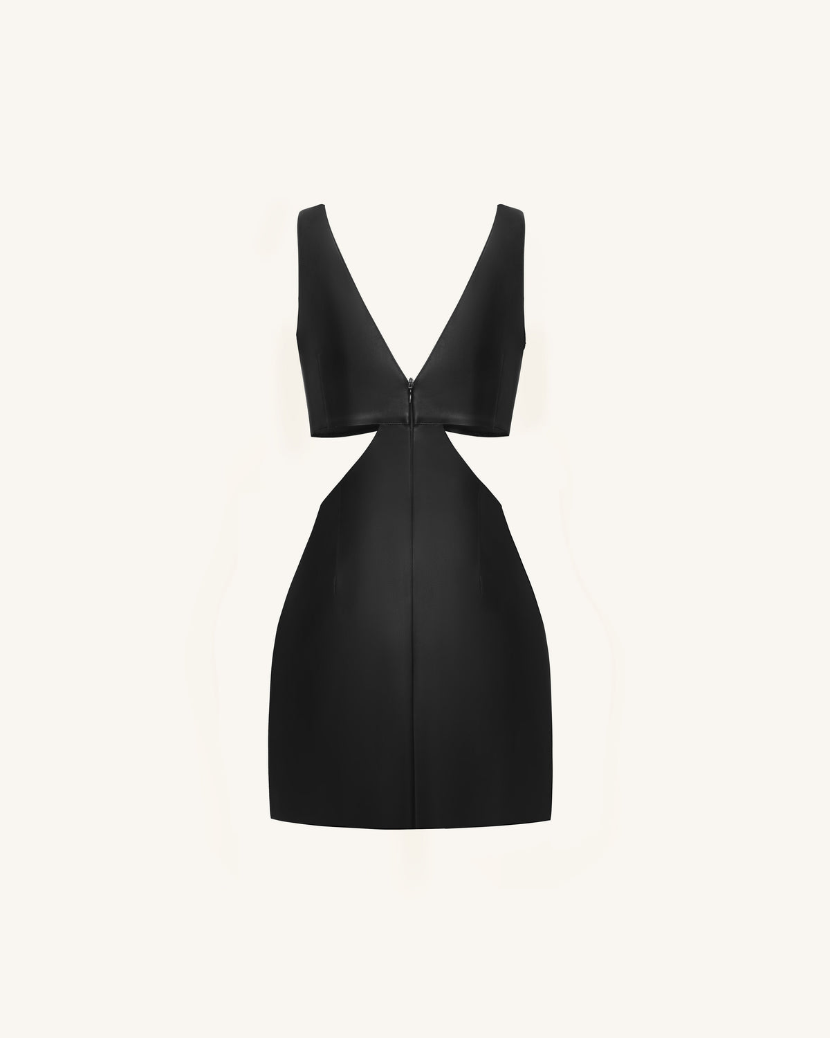 Iris Floral Cutout Bodycon Leather Mini Dress - Black | JW PEI