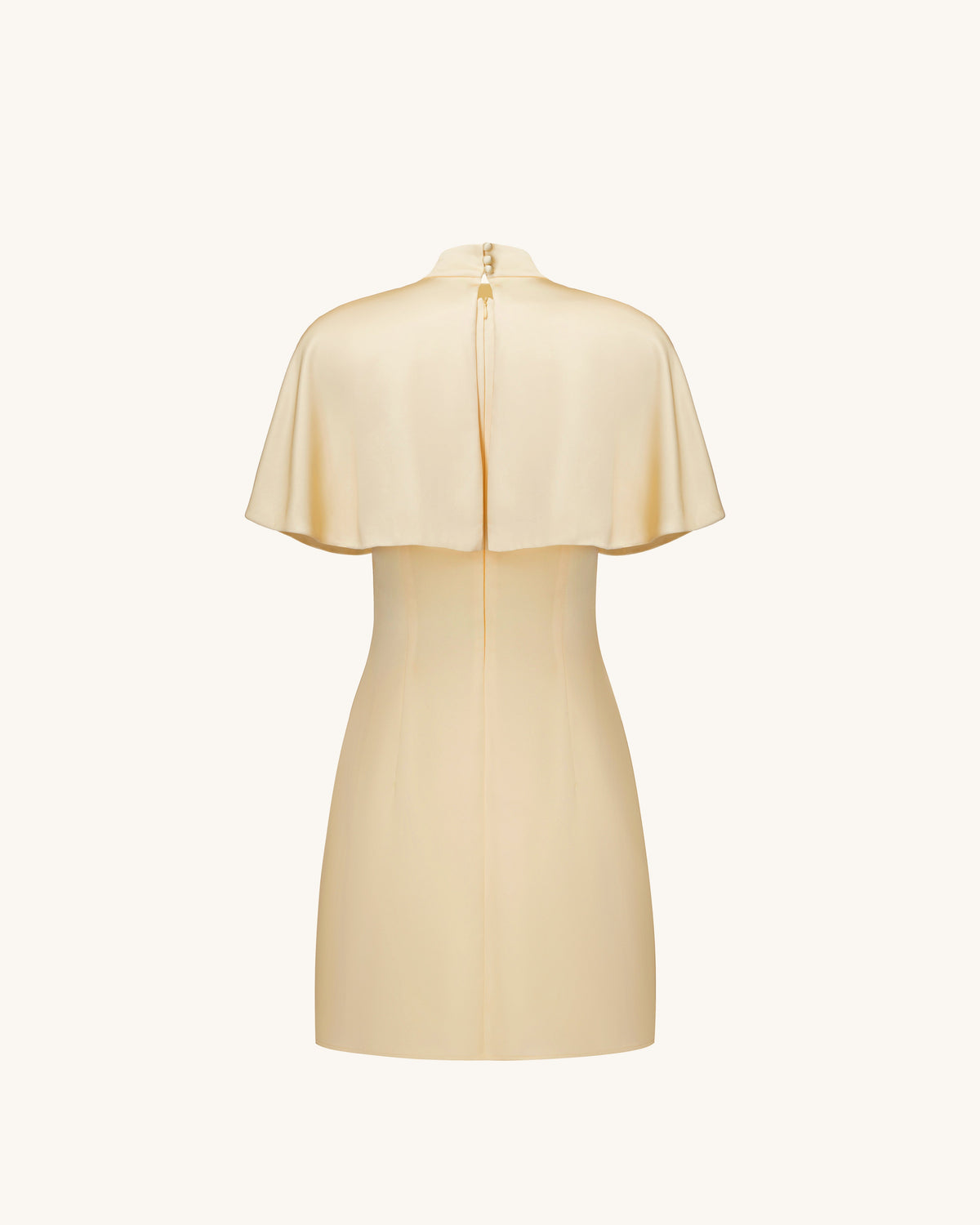 Iris Print Cape Overlay Mini Dress - Soft Yellow | JW PEI