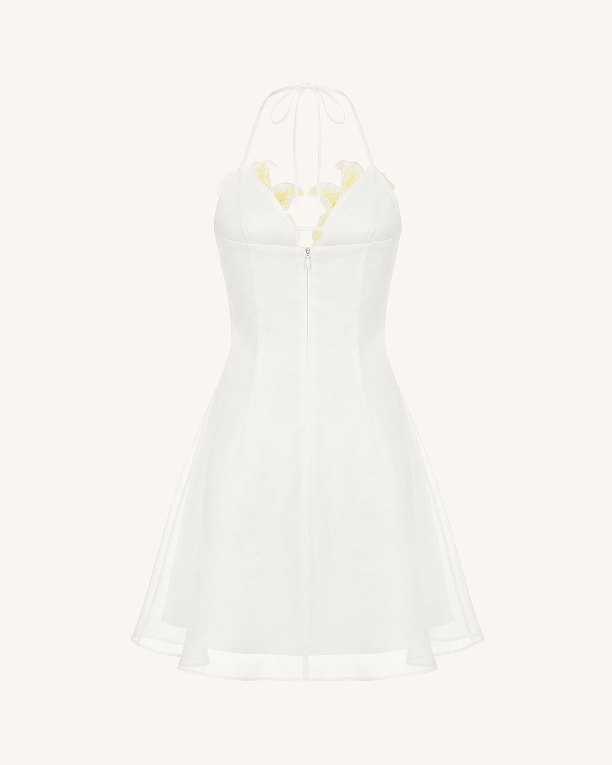 Lily-Embroidered Halter Mini Dress - White | JW PEI