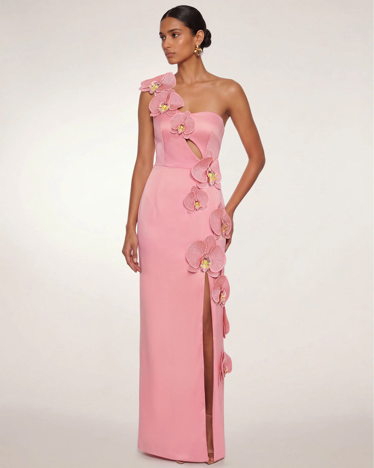 Orchid Embellished Cutout Slit Maxi Dress - Blush Pink | JW PEI