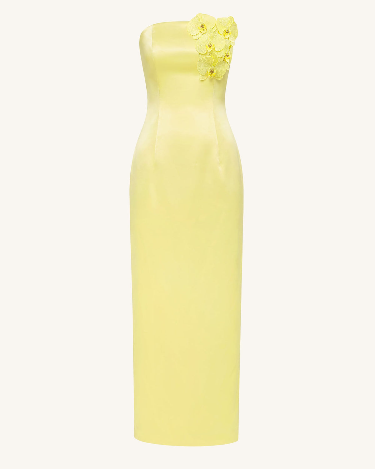 Orchid Embellished Strapless Maxi Dress - Yellow | JW PEI