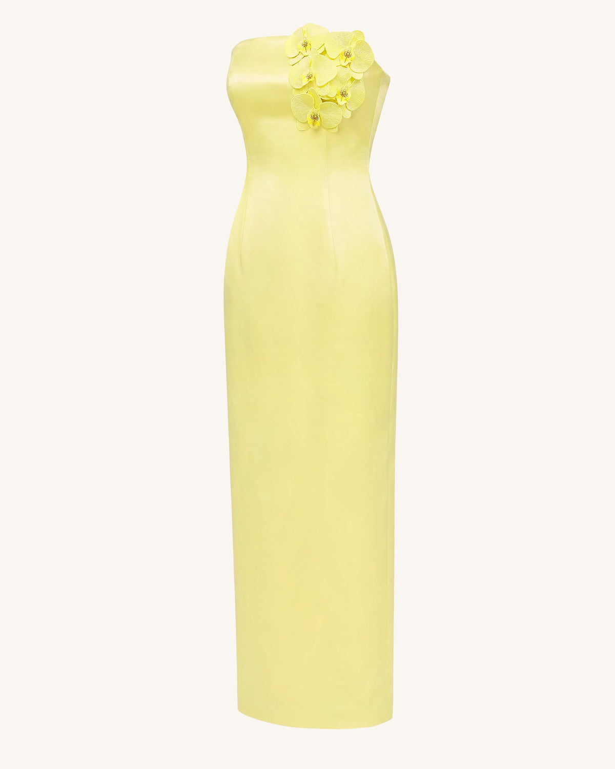 Orchid Embellished Strapless Maxi Dress - Yellow | JW PEI