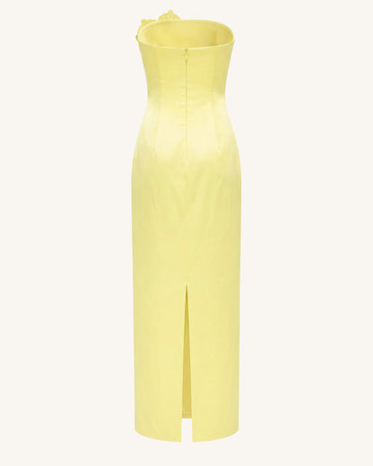 Orchid Embellished Strapless Maxi Dress - Yellow | JW PEI
