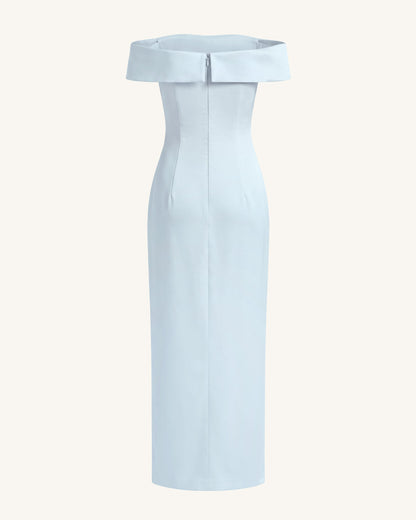 Orchid Embroidered Off-Shoulder Maxi Dress - Blue | JW PEI