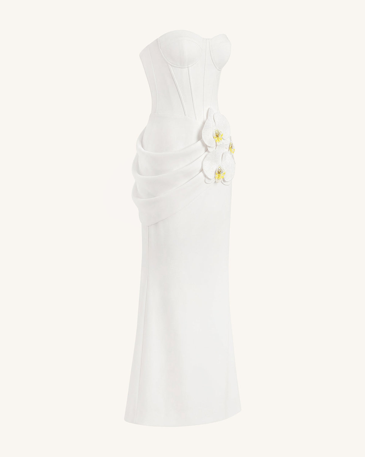 Orchid Embellished Corset Maxi Dress - White | JW PEI