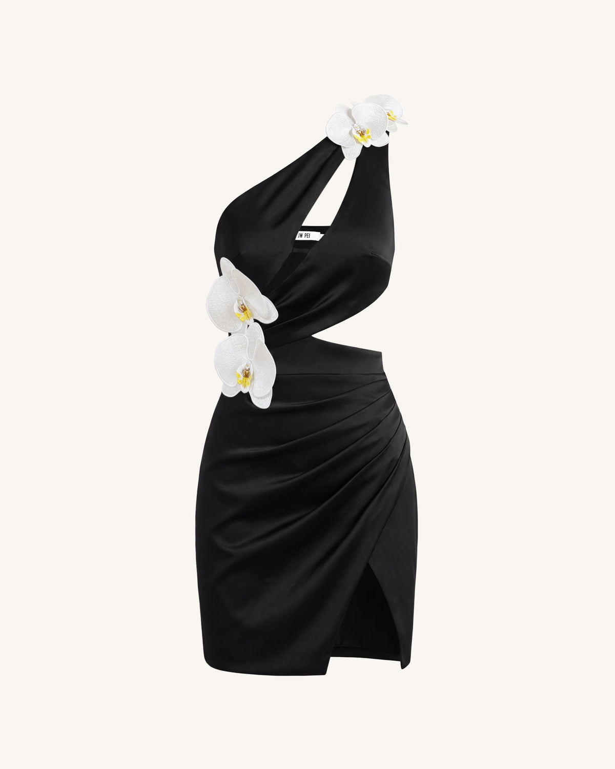Orchid Embellished Cutout Mini Dress - Black | JW PEI