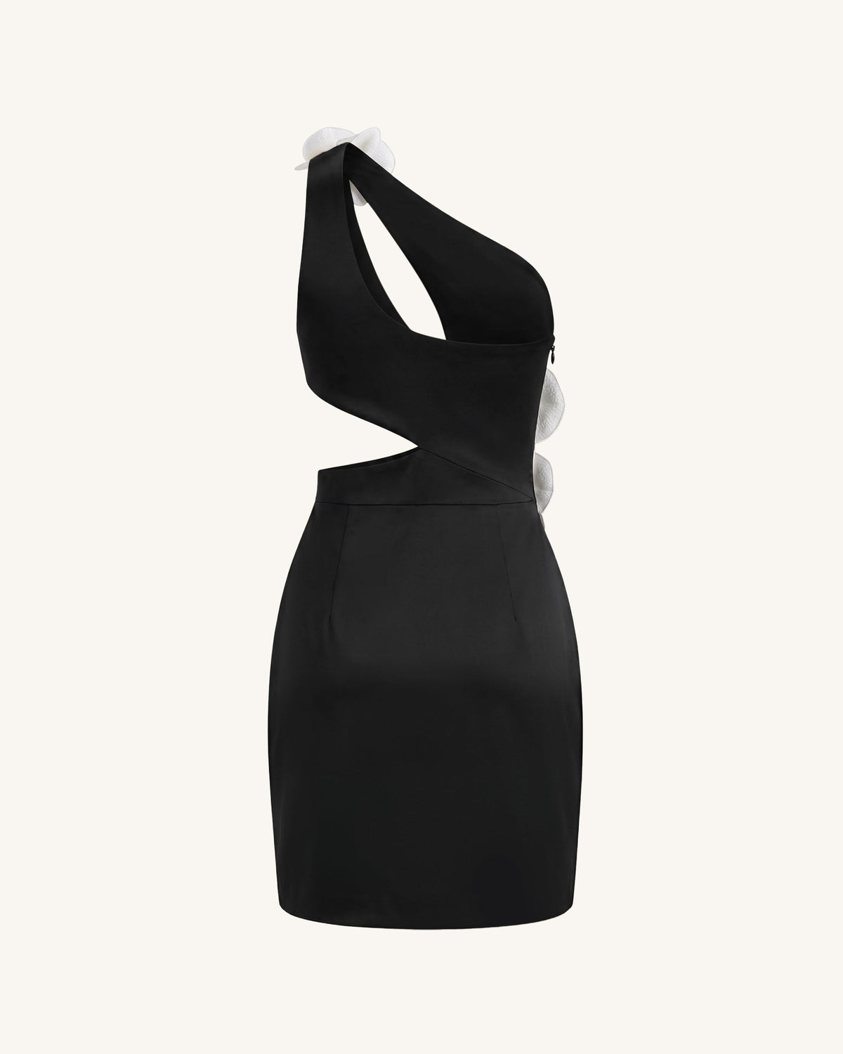 Orchid Embellished Cutout Mini Dress - Black | JW PEI