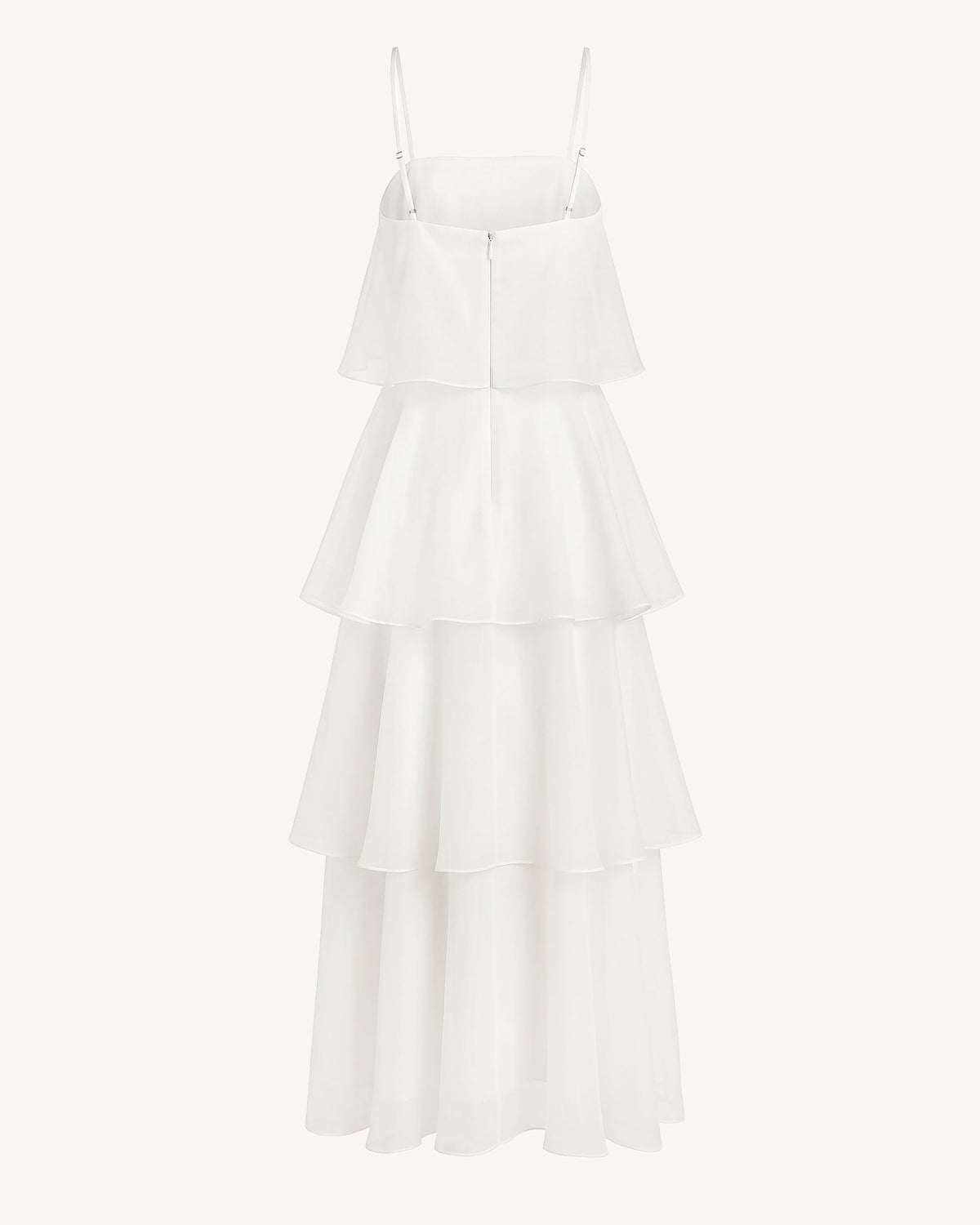 Orchid Embroidered Layered Maxi Dress - White | JW PEI