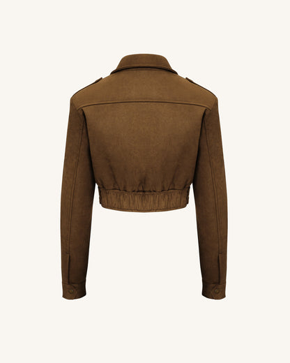 Adeline Faux Suede Jacket - Brown | JW PEI