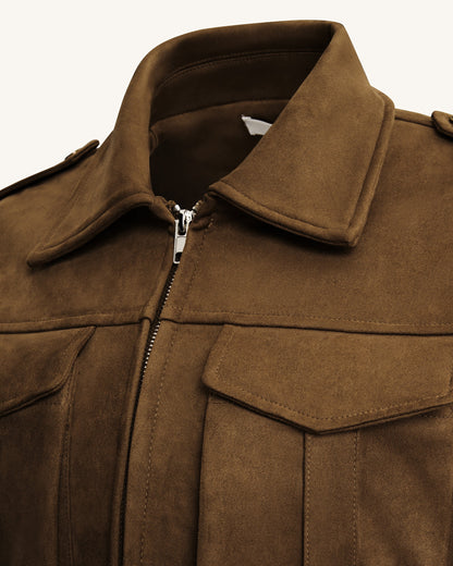 Adeline Faux Suede Jacket - Brown | JW PEI