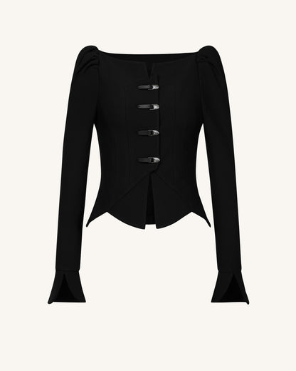 Olivia Puff Shoulder Blazer - Black | JW PEI