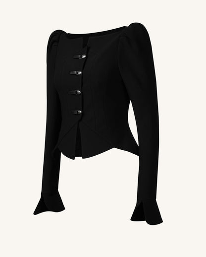 Olivia Puff Shoulder Blazer - Black | JW PEI