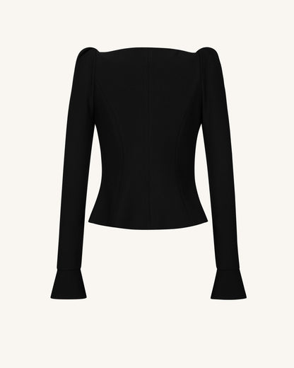Olivia Puff Shoulder Blazer - Black | JW PEI