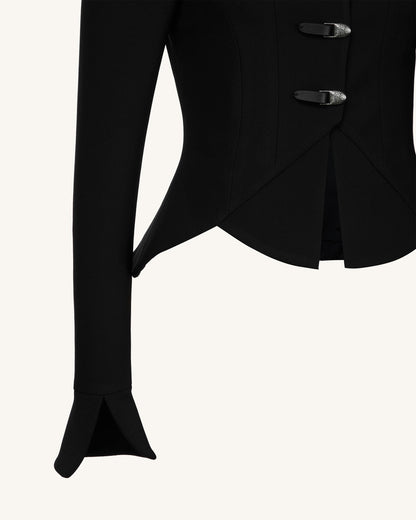 Olivia Puff Shoulder Blazer - Black | JW PEI