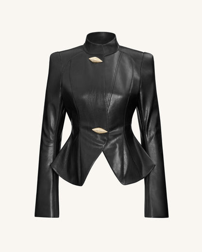 Autumn Metallic Conch PU Jacket - Black | JW PEI