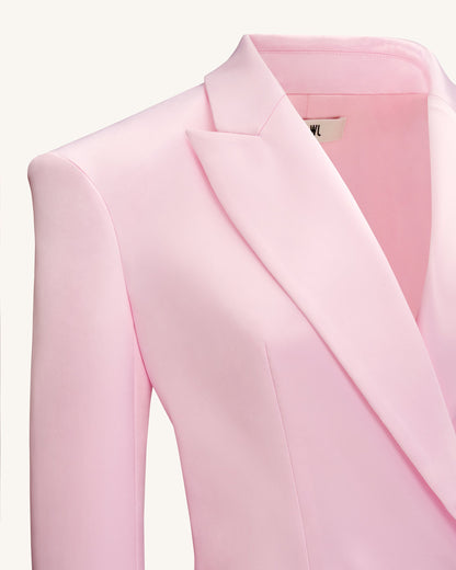 Lily Satin Double-Breasted Blazer Suit - Pink | JW PEI
