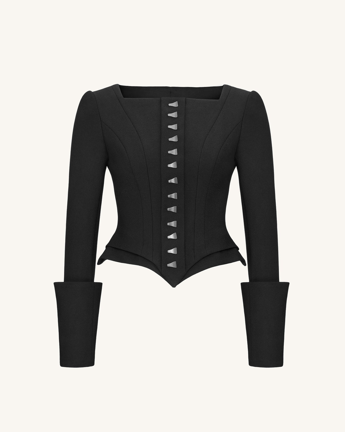 Lydia Corset-Inspired Blazer - Black | JW PEI