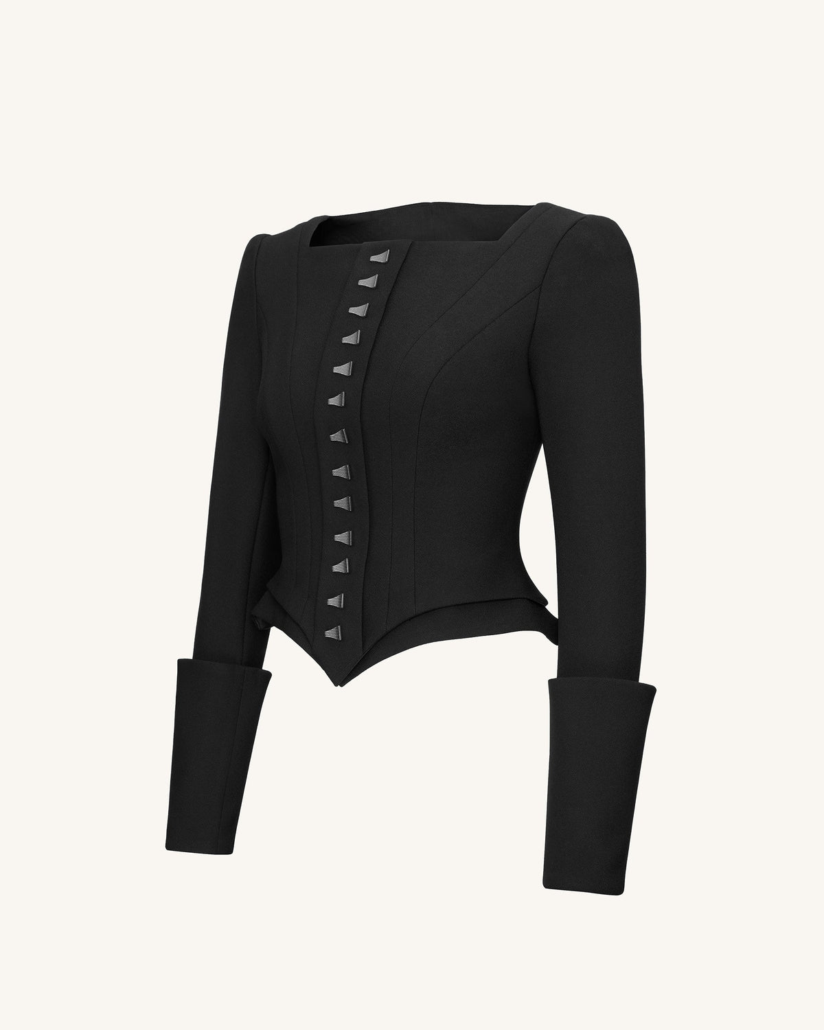 Lydia Corset-Inspired Blazer - Black | JW PEI