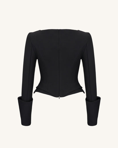 Lydia Corset-Inspired Blazer - Black | JW PEI