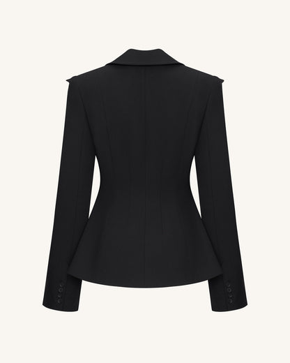 Layla Lock Buckle Deep-V Blazer - Black | JW PEI
