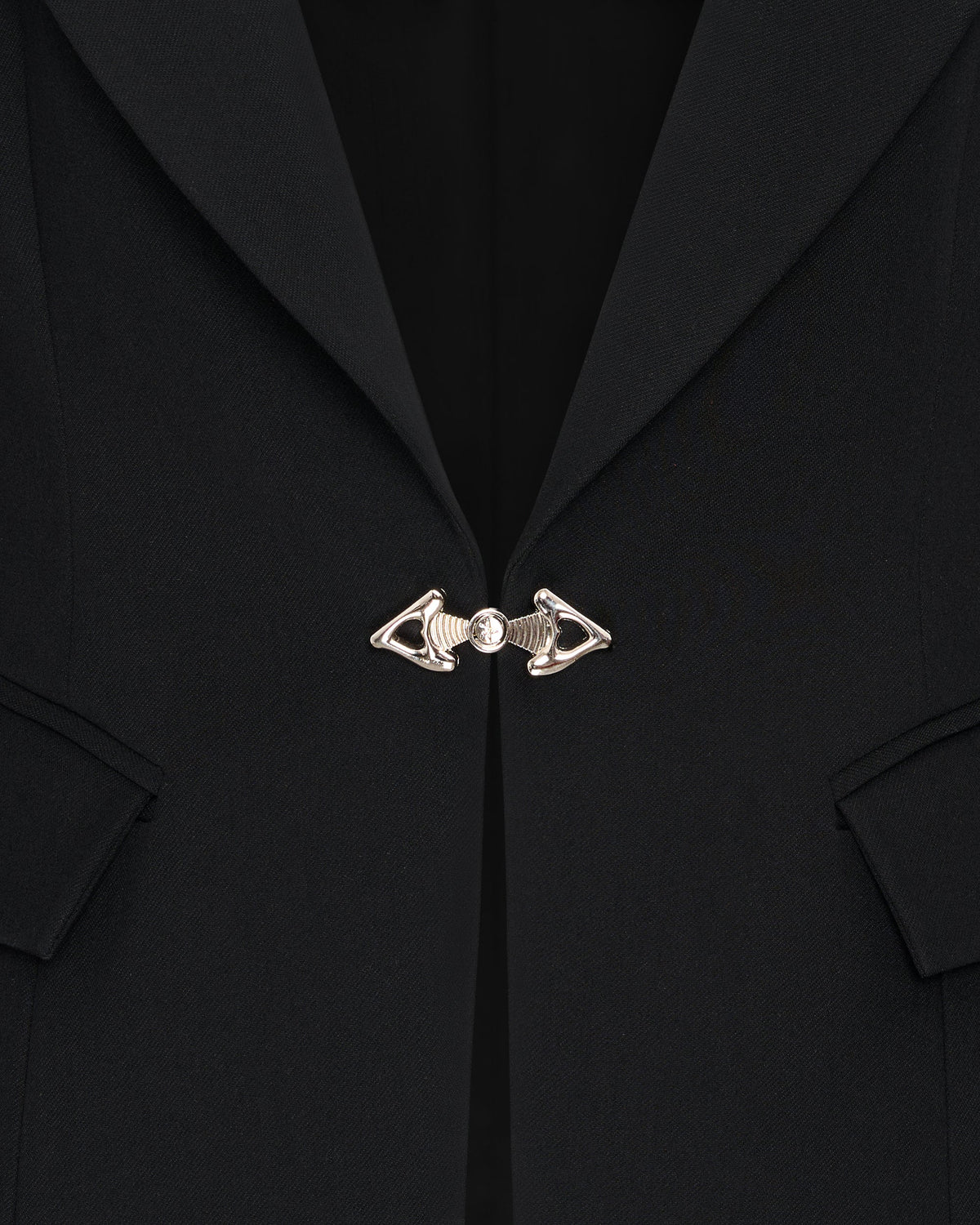 Layla Lock Buckle Deep-V Blazer - Black | JW PEI