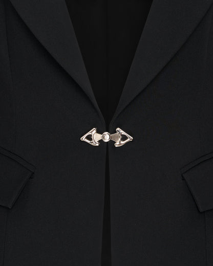 Layla Lock Buckle Deep-V Blazer - Black | JW PEI