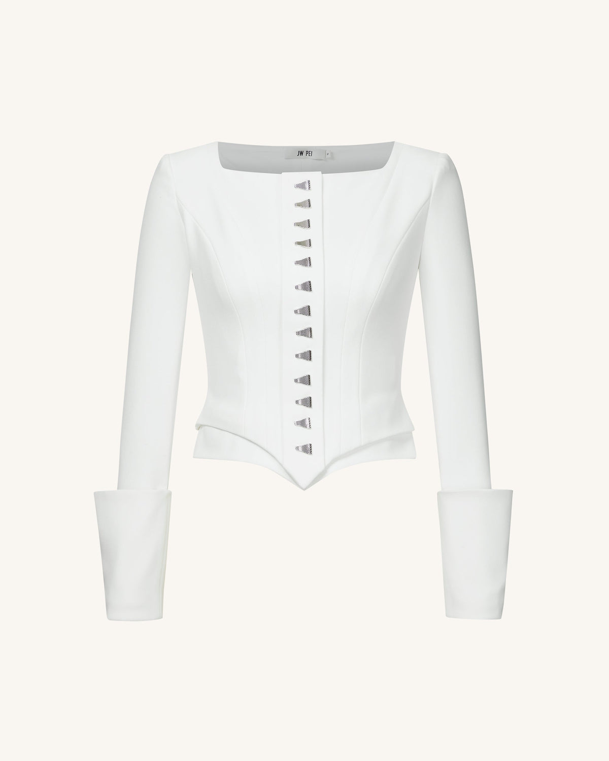 Lydia Corset-Inspired Blazer - White | JW PEI