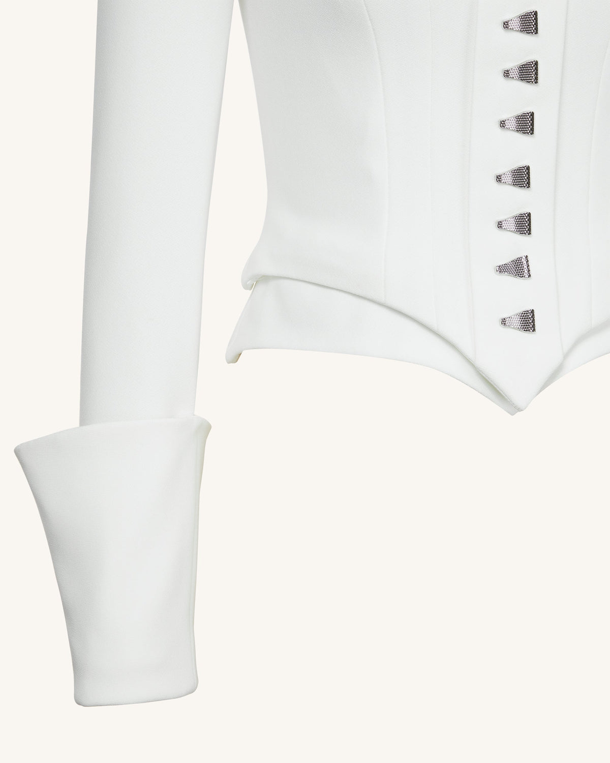 Lydia Corset-Inspired Blazer - White | JW PEI