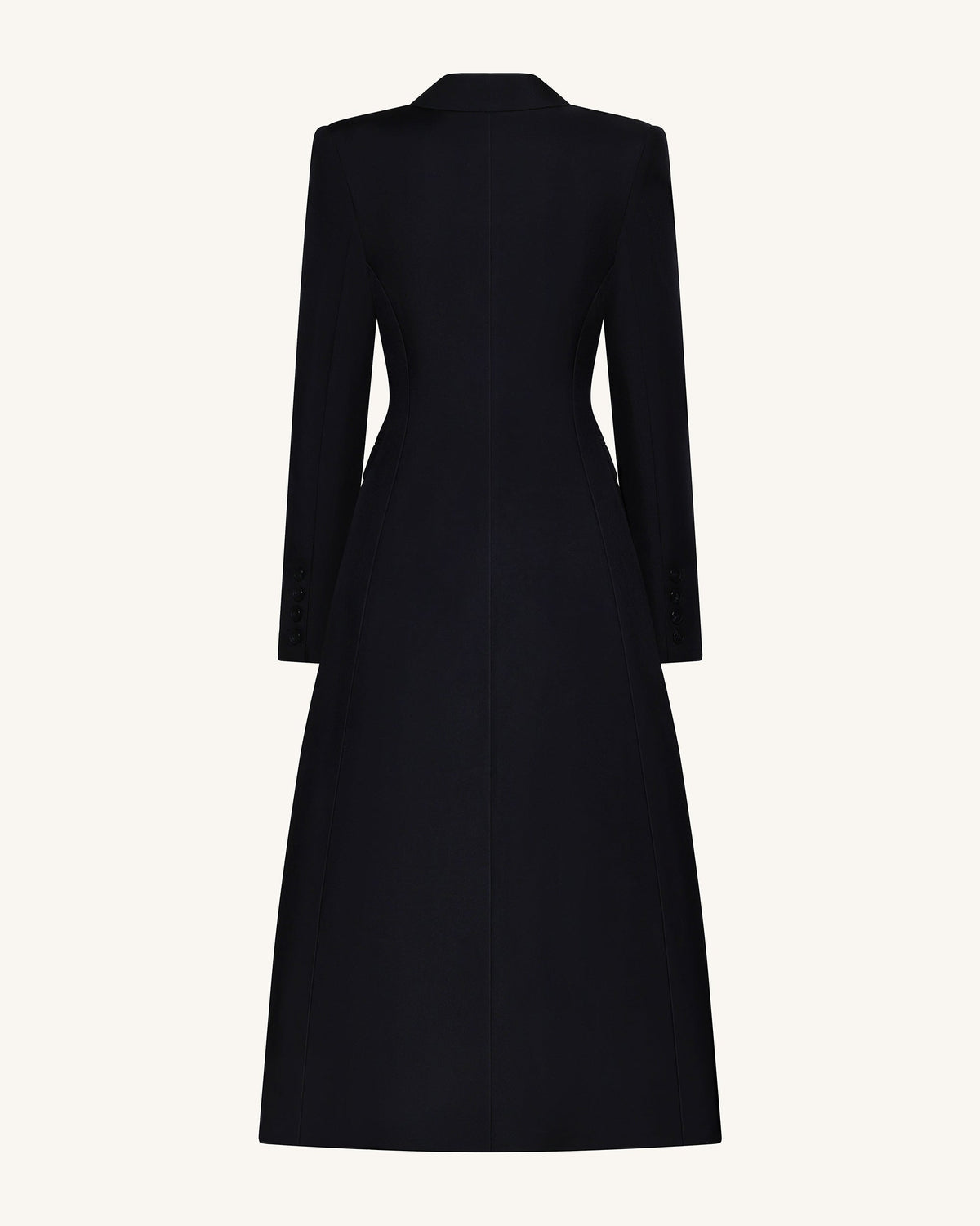 Structured Peak-Lapel Cutaway Maxi Blazer - Black | JW PEI