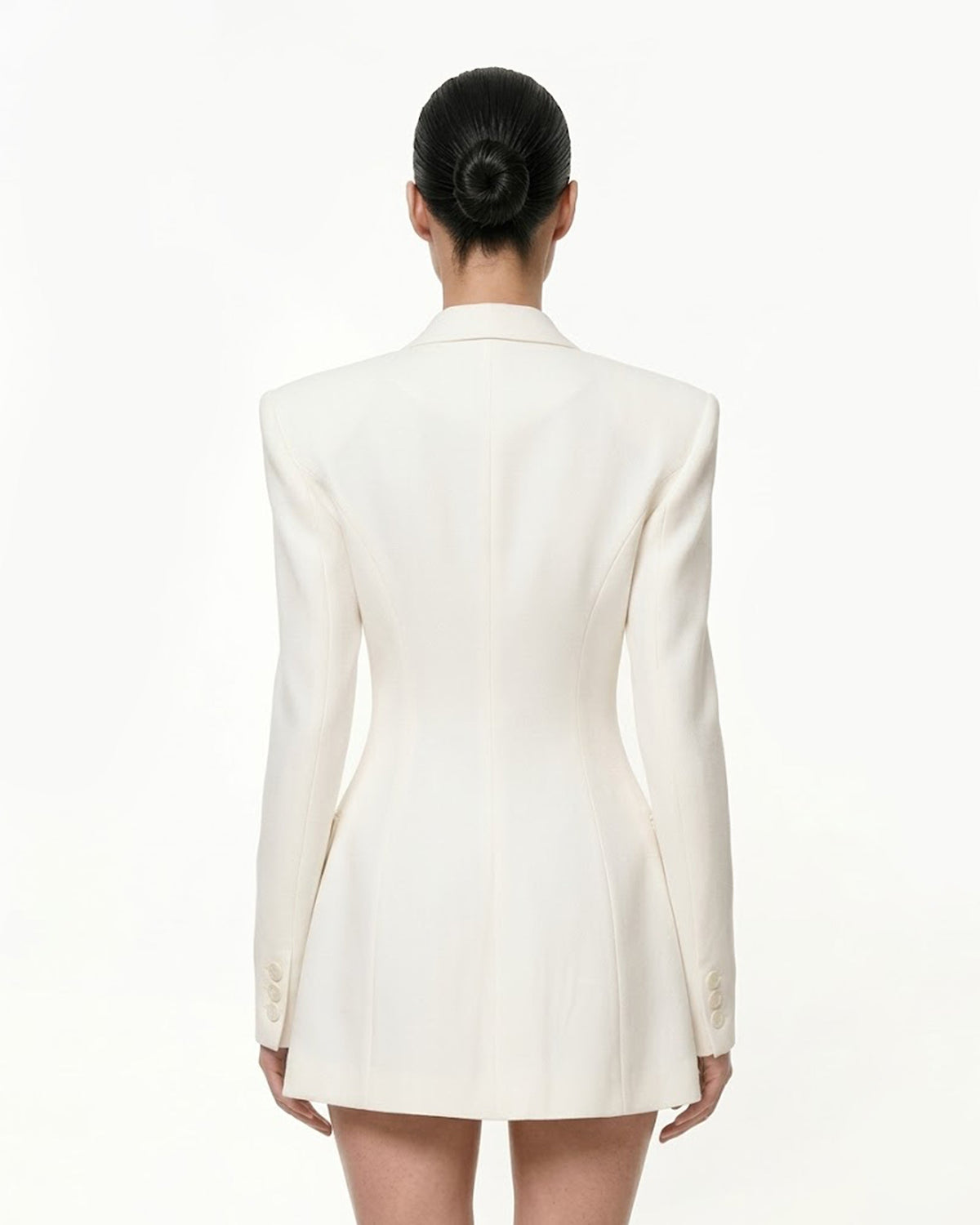 Iris Embroidery Hourglass Blazer - White | JW PEI