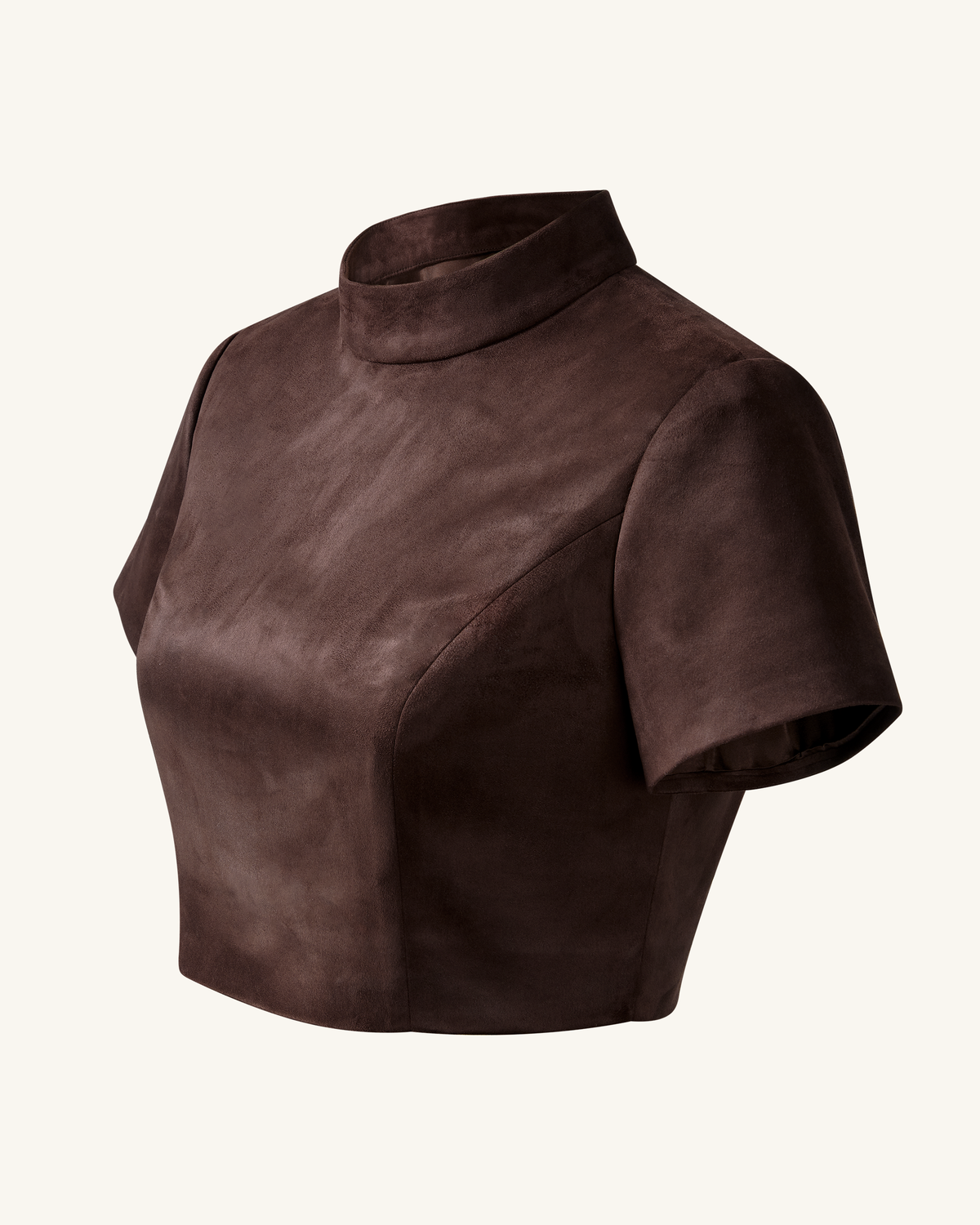 Grace Faux Suede Crop Top and Mini Skirt Set - Chocolate Brown | JW PEI